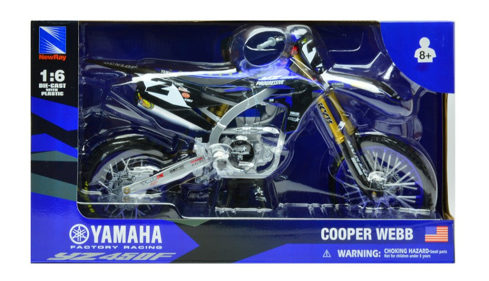 New Ray Yamaha YZ450F N°2 Cooper Webb 1:6 - Réf. NY49753, état Neuf