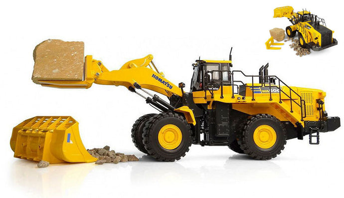 KOMATSU WA600 RUSPA GOMMATA - SCRAPER TRACTOR YELLOW BLACK 1:50