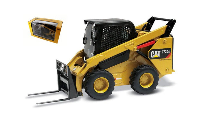 CATERPILLAR CAT272D RUSPA GOMMATA - SKID STEER LOADER YELLOW BLACK 1:16