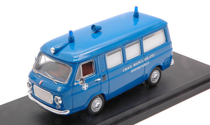 FIAT 238 AMBULANZA CROCE BIANCA MILANO SEZIONE PAULLO 1970 BLUE 1:43