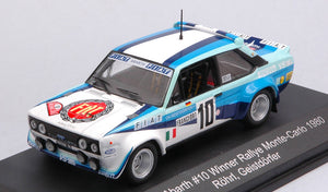 FIAT 131 ABARTH TEAM FIAT ITALIA N 10 WINNER RALLY MONTECARLO 1980 W.ROHRL - C.GEISTDORFER WHITE 2 TONE BLUE 1:43