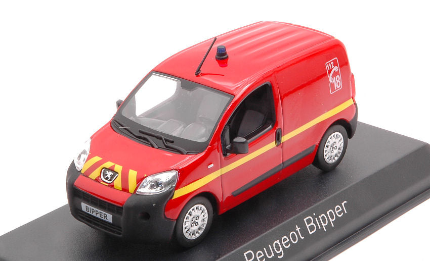 PEUGEOT BIPPER VAN FIRE ENGINE 2009 RED YELLOW 1:43