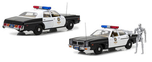 DODGE MONACO 1977 METROPOLITAN POLICE WITH TERMINATOR FIGURE 1984 1:18