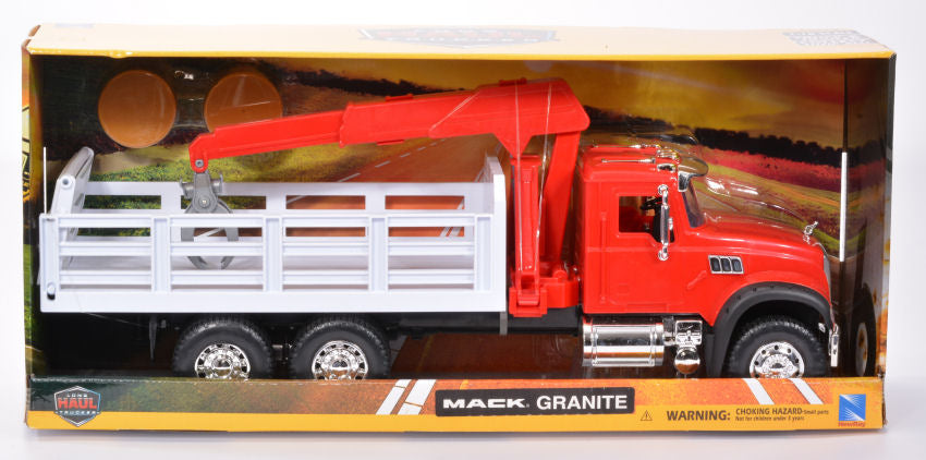 MACK GRANITE TRUCKFARM RED TRAILER WHITE PLASTICA 1:18