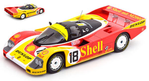 Porsche 962C #18 WOLLEK/SCHUPPAN/MERWE 24H LE MANS 1988 rød/gul/hvid 1:18
