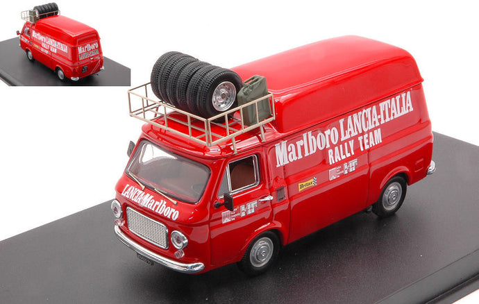 FIAT 238 VAN TETTO ALTO CON PORTAPACCHI ASSISTENZA CORSE LANCIA 1973 - HIGH ROOF WITH RACK RED 1:43