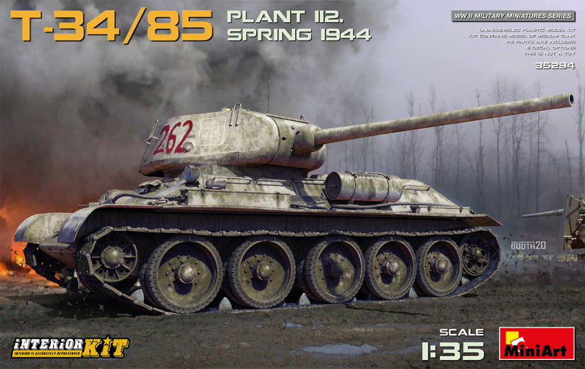 KAMPFPANZER T-34/85 MILITARY TANK SPRING 1944 / 1:35