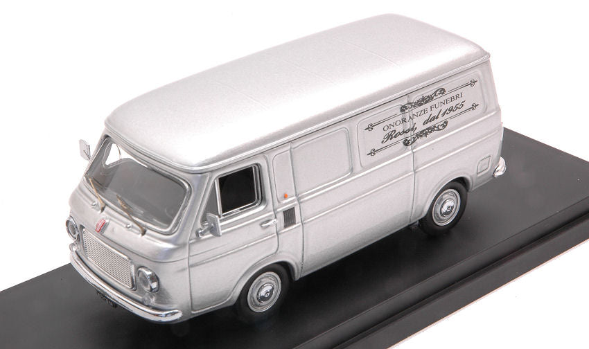 FIAT 238 VAN ONORANZE FUNEBRI ROSSI 1972 - HEARSE - CARRO FUNEBRE - FUNERAL CAR SILVER GREY 1:43