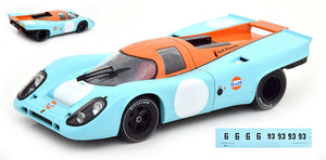 PORSCHE 917 K GULF PLAIN BODY BASED W/DECALS N.6+N.93 1:18