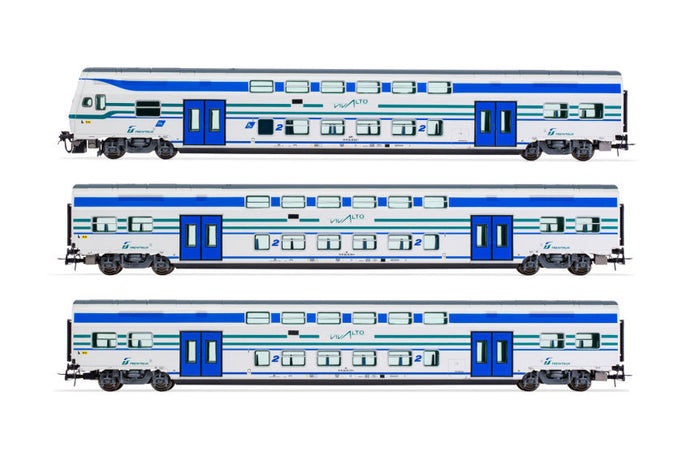 FS TRENITALIA 1 LOCOMOTIVA + 2 CARROZZE INTERMEDIE 1:87