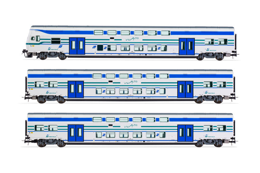 FS TRENITALIA 1 LOCOMOTIVA + 2 CARROZZE INTERMEDIE 1:87