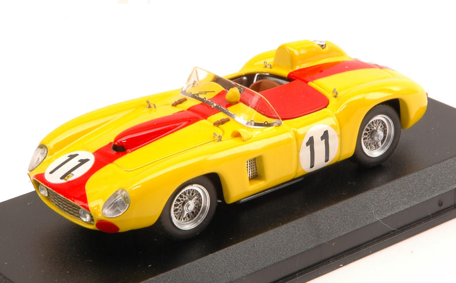 FERRARI 290MM 3.5L V12 SPIDER TEAM EQUIPE NATIONALE BELGE N 11 24h LE MANS 1957 J.SWATERS - A.DE CAGNY YELLOW RED 1:43