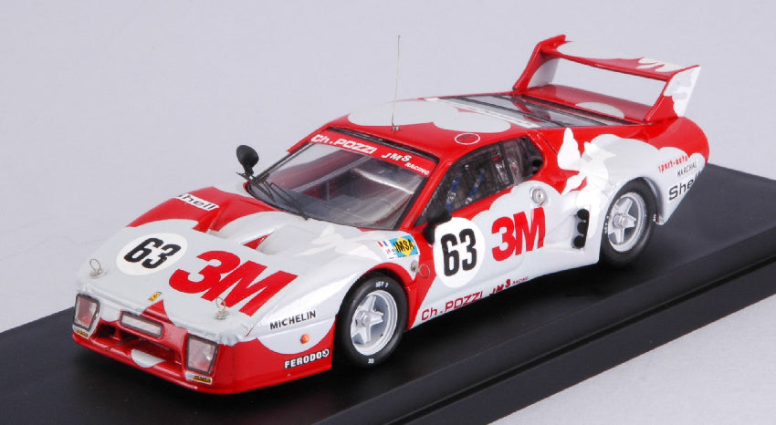 FERRARI 512BB LM 4.9L TEAM JMS CHARLES POZZI 3M N 63 24h LE MANS 1979 M.LECLERE - C.BALLOT LENA - P.GREGG RED LIGHT GREY 1:43