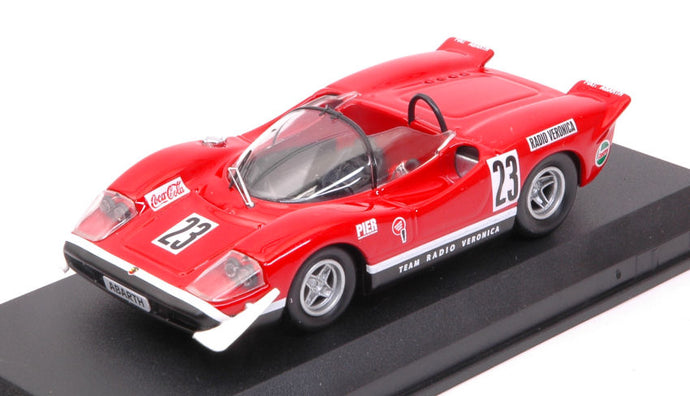 FIAT ABARTH 2000S SPIDER TEAM RADIO VERONICA N 23 SILVERSTONE 1969 E.SWART RED 1:43