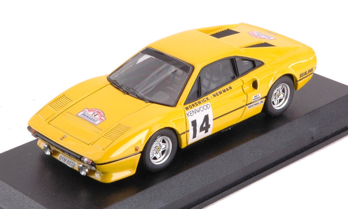FERRARI 308 GTB COUPE N 14 TOUR DE FRANCE 1985 WORSWICK - NEWMAN YELLOW 1:43