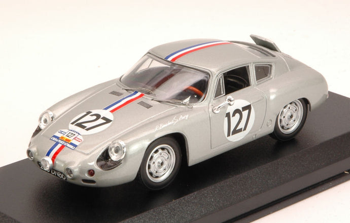 PORSCHE ABARTH COUPE N 127 TOUR DE FRANCE 1961 BOUCHET - AURY SILVER 1:43