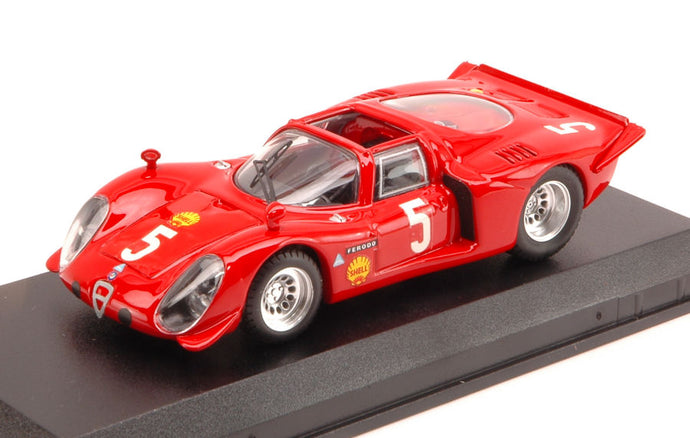 ALFA ROMEO 33.2 SPIDER N 5 WINNER MONTLHERY 1969 LARROUSSE - VERRIER RED 1:43