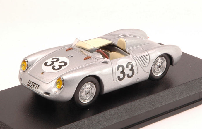 PORSCHE 550RS SPIDER N 33 24h LE MANS 1957 HERRMANN - FRANKENBERG SILVER 1:43