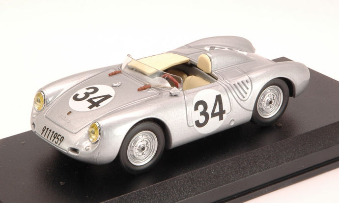 PORSCHE 550RS SPIDER N 33 24h LE MANS 1957 STOREZ - CRAWFORD SILVER 1:43
