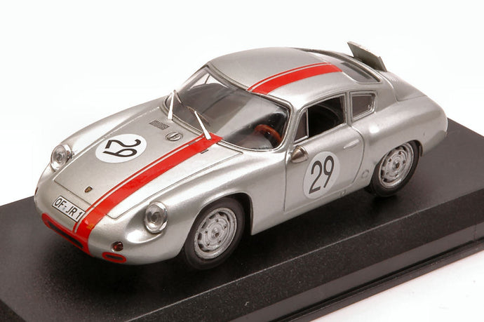 PORSCHE 356B CARRERA ABARTH N 29 1000km NURBURGRING 1963 RANK - WUTHERICH SILVER RED 1:43