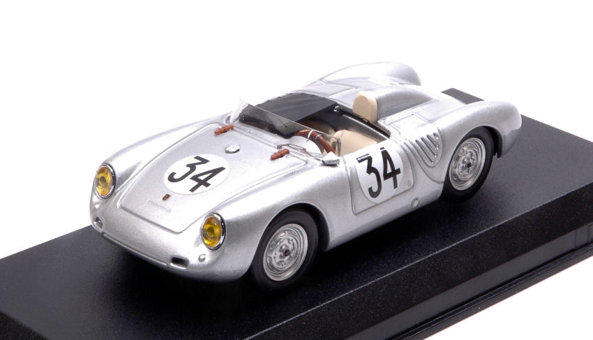 PORSCHE 550 RS SPIDER TEAM J.P.COLAS N 34 24h LE MANS 1958 J.KERGUEN - FRANC ( J.DEWES ) SILVER 1:43