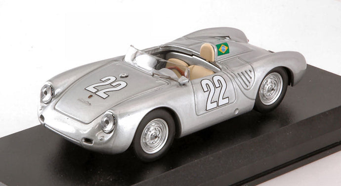 PORSCHE 550RS N 22 WINNER 10h MESSINA 1958 HEINZ - STRAHLE SILVER 1:43