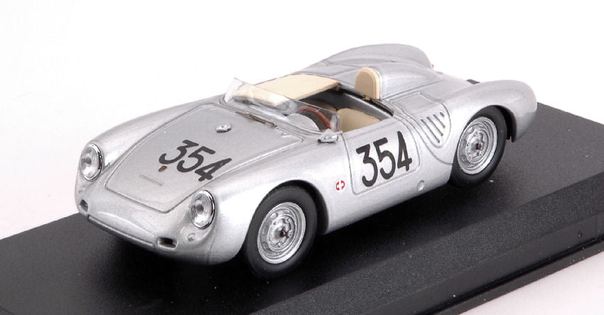 PORSCHE 550RS SPIDER N 354 MILLE MIGLIA 1957 HEINZ SCHILLER SILVER 1:43