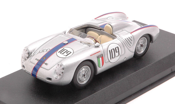 PORSCHE 550 RS SPIDER N 109 MEMORIAL NASSAU TROPHY RACE 1957 R.RODRIGUEZ SILVER 1:43