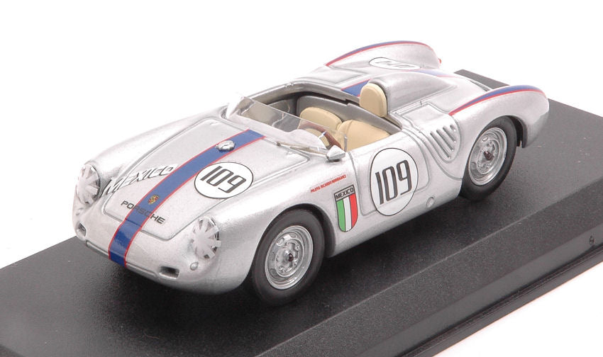 PORSCHE 550 RS SPIDER N 109 MEMORIAL NASSAU TROPHY RACE 1957 R.RODRIGUEZ SILVER 1:43