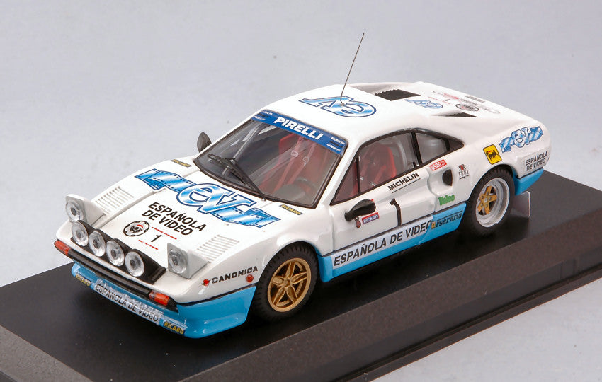 FERRARI 308 GTB N 1 WINNER RALLY CRITERIUM LUIS DE BAVIERA 1984 ZANINI - AUTET WHITE BLUE 1:43