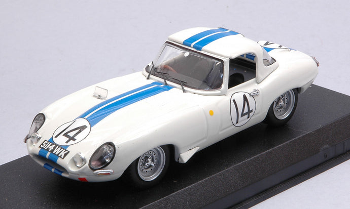 JAGUAR E-TYPE N 14 24h LE MANS 1963 HANSGEN - PABST WHITE BLUE 1:43