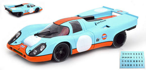 PORSCHE 917K GULF PLAIN BODY WITH DECALS FOR 8 DIFFERENT RACE 1:18