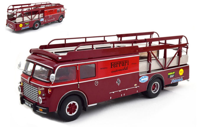 FIAT 642RN2 TRUCK BARTOLETTI F1 FERRARI CAR TRANSPORTER 1957 RED BORDEAUX 1:18