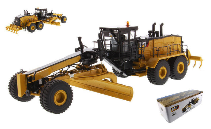 CATERPILLAR CAT24 RUSPA LIVELLATRICE GOMMATA - SCRAPER TRACTOR MOTOR GRADER YELLOW BLACK 1:50