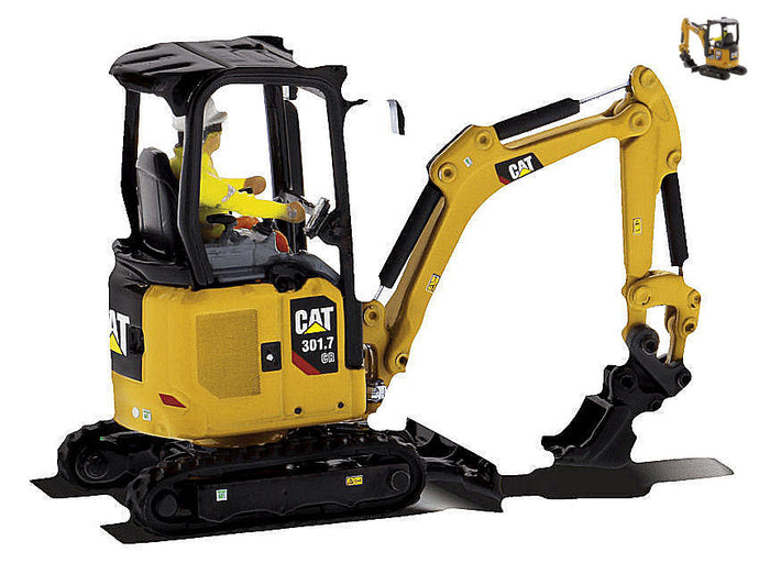 CATERPILLAR CAT301.7 CR ESCAVATORE CINGOLATO - TRACTOR HYDRAULIC MINI EXCAVATOR YELLOW BLACK 1:50