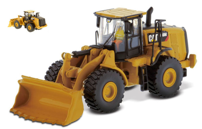 CATERPILLAR CAT966M RUSPA GOMMATA - SCRAPER TRACTOR WHEEL LOADER YELLOW BLACK 1:87