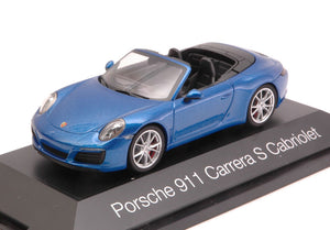 PORSCHE 911 CARRERA S CABRIOLET 2016 METALLIC BLUE 1:43