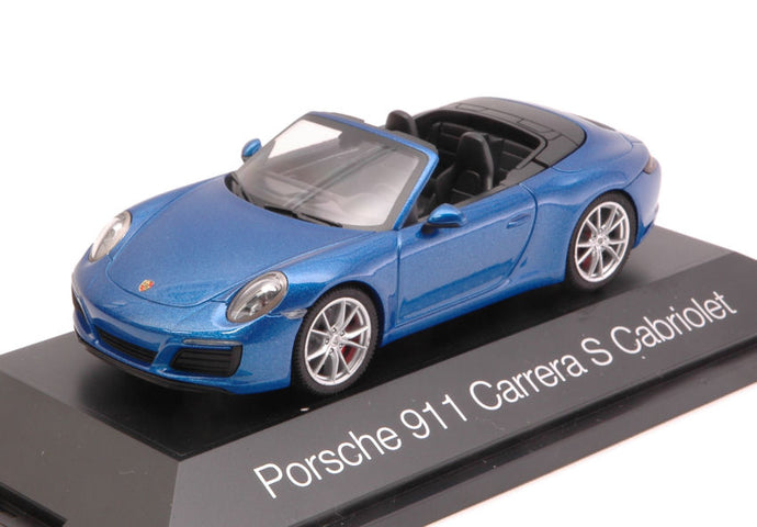PORSCHE 911 CARRERA S CABRIOLET 2016 METALLIC BLUE 1:43