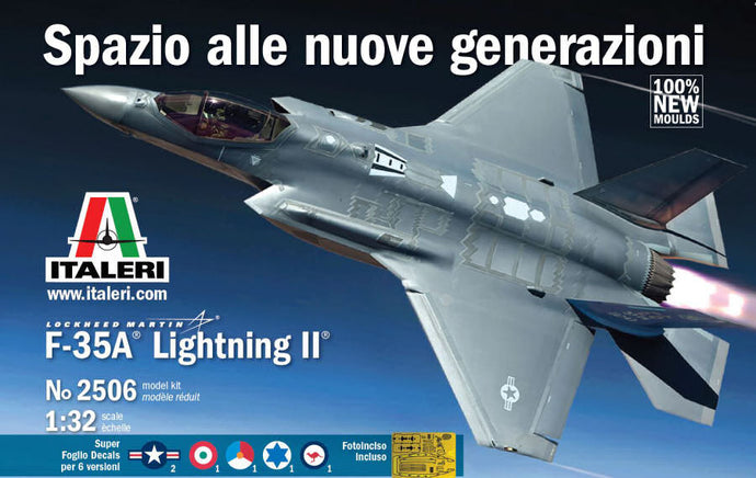 F-35A LIGHTING II LOCKHEED (49 cm) DECALS x 5 VERSIONI  KIT 1:32