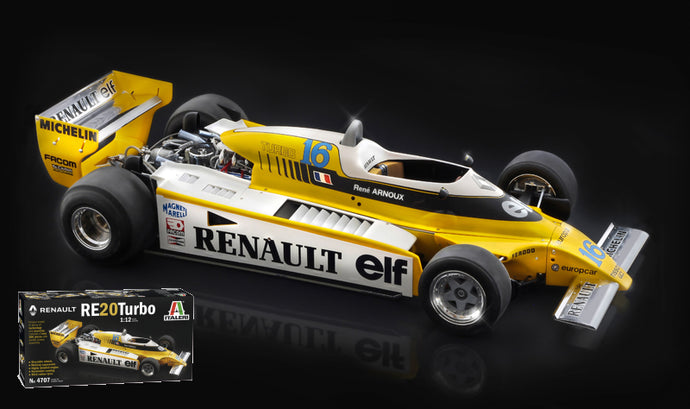 RENAULT F1 RE20 TURBO N 16 SEASON 1980 R.ARNOUX - N 15 J.P.JABOUILLE YELLOW WHITE 1:12