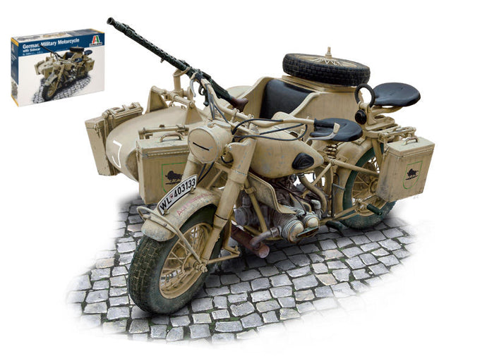 BMW R75 GERMAN MILITARY MOTOR W/SIDECAR KIT 1:9