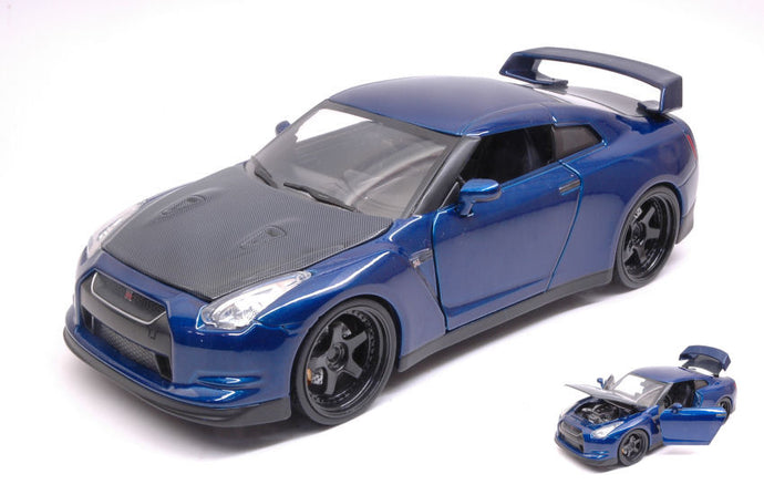 NISSAN BRIAN'S GT-R R35 2007 - FAST & FURIOUS VII (2015) BLUE MET CARBON 1:24
