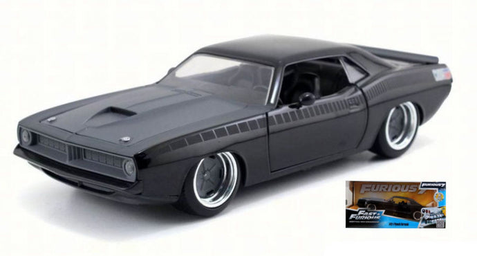 PLYMOUTH BARRACUDA 1970 FAST & FURIOUS 7 BLACK 1:24