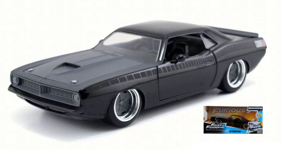 PLYMOUTH BARRACUDA 1970 FAST & FURIOUS 7 BLACK 1:24