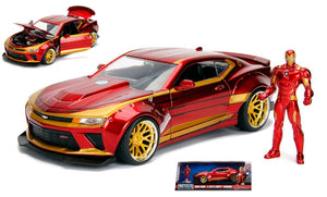 IRON MAN W/2016 CHEVY CAMARO METALLIC RED 1:24