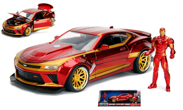 IRON MAN W/2016 CHEVY CAMARO METALLIC RED 1:24