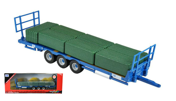ACCESSORIES TRAILER - BALE THROW WAGON - CARRELLO TRASPORTO FIENO BLUE WOOD 1:32