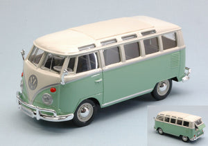 VW T1 SAMBA VAN 1962 PASTEL GREEN/CREAM 1:25