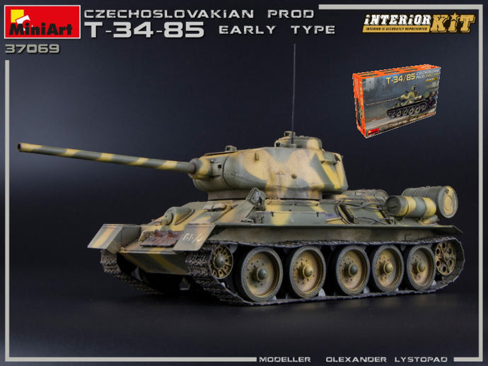 KAMPFPANZER T-34/85 TANK MILITARY CZECHOSLOVAK 1944 / 1:35