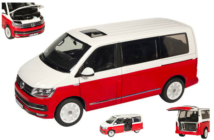 VW T6 MULTIVAN RED/WHITE 1:18